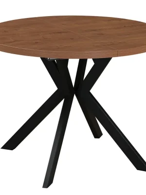 Jídelní rozkládací stůl, dub tmavý/černá, 100-250x75,5 cm, LUKOS Výhodná Nabídka