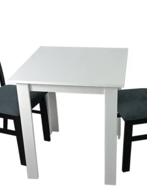 Jídelní sestava 2+1 TOMEK 70x70 cm bílá/černá/Moric 8 Nová Kolekce