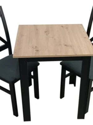Jídelní sestava 2+1 TOMEK 70x70 cm černá/artisan/Moric 8 Akce