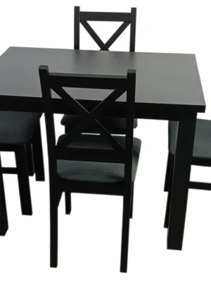 Jídelní sestava 4+1 LABRUM 100x70 cm černá/potah Moric 8 Sleva