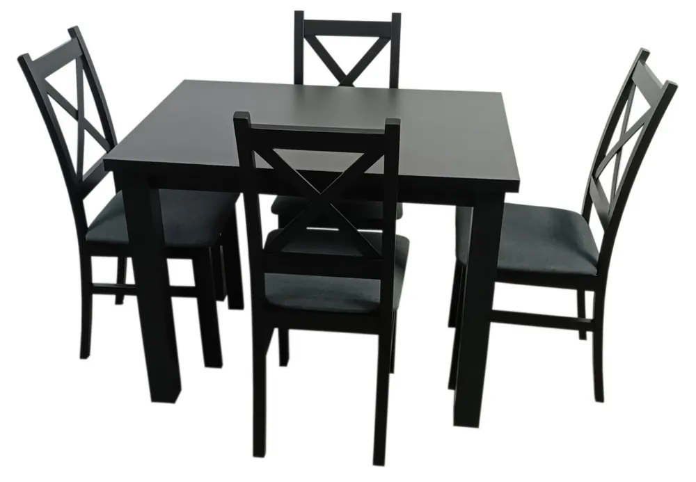 Jídelní sestava 4+1 LABRUM 100x70 cm černá/potah Moric 8 Sleva