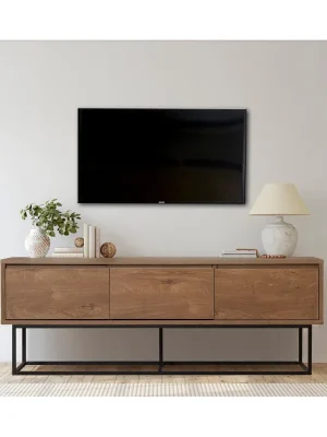 Koupit Online VALERIANA TV stolek na nožičkách, ořech/černá