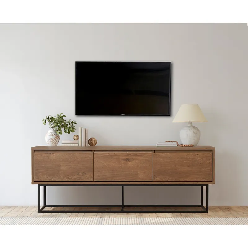 Koupit Online VALERIANA TV stolek na nožičkách, ořech/černá