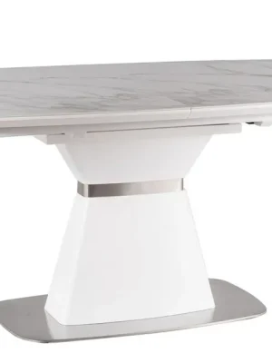 Aktuální Jídelní stůl rozkládací SATURN II 160 ceramic bílý mramor/bílý mat