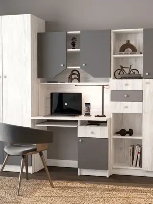 JORF sestava do dětského pokoje, light artwood/grafit Speciální Cena