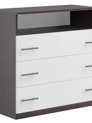 Komoda 3S SANTOS wenge/bílá Originální