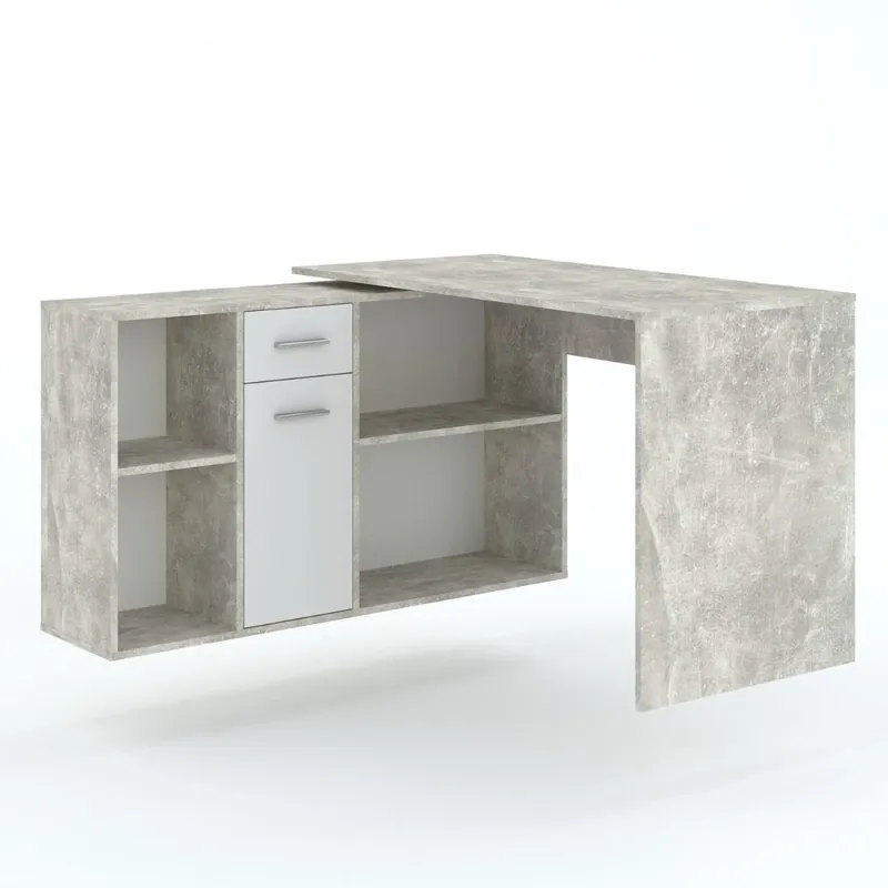 Přímo Od Výrobce Pracovní stůl rozkládací MURET beton/bílá