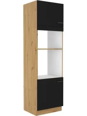 Kuchyňská skříň Molly na mikrovlnku a troubu 60 DPM 210 2F černá/dub artisan Super Cena