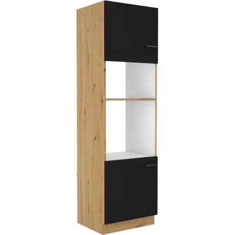 Kuchyňská skříň Molly na mikrovlnku a troubu 60 DPM 210 2F černá/dub artisan Super Cena