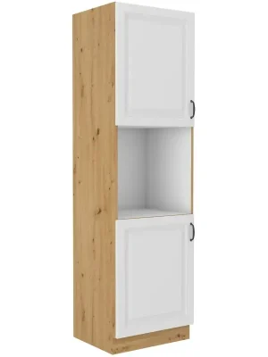 Kuchyňská skříň Stipe na vestavenou troubu 60 DP 210 2F bílá/dub artisan Dokud Zásoby Vydrží
