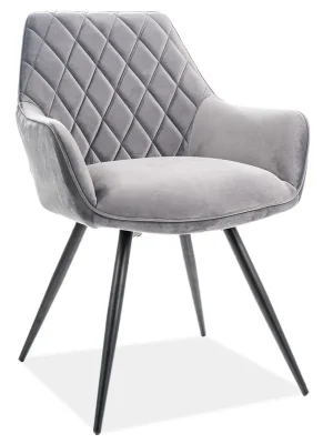 Must-Have Jídelní čalouněná židle ANEI VELVET šedá/černá