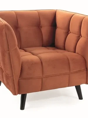 Čalouněné křeslo KASI VELVET 1 skořicově hnědá Novinka