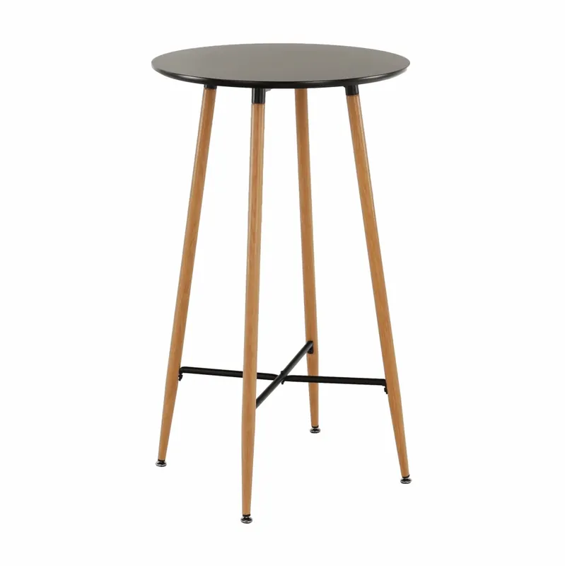 Barový stůl, černá/dub, průměr 60 cm, IMAM Značkový