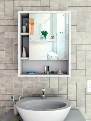 Koupelnová skříňka se zrdcadlem, bílá Rychlé Dodání