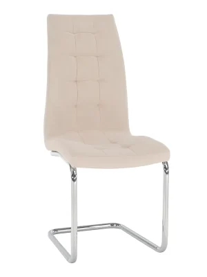 Jídelní židle, béžová Dulux Velvet látka / chrom, SALOMA NEW Kup Teď