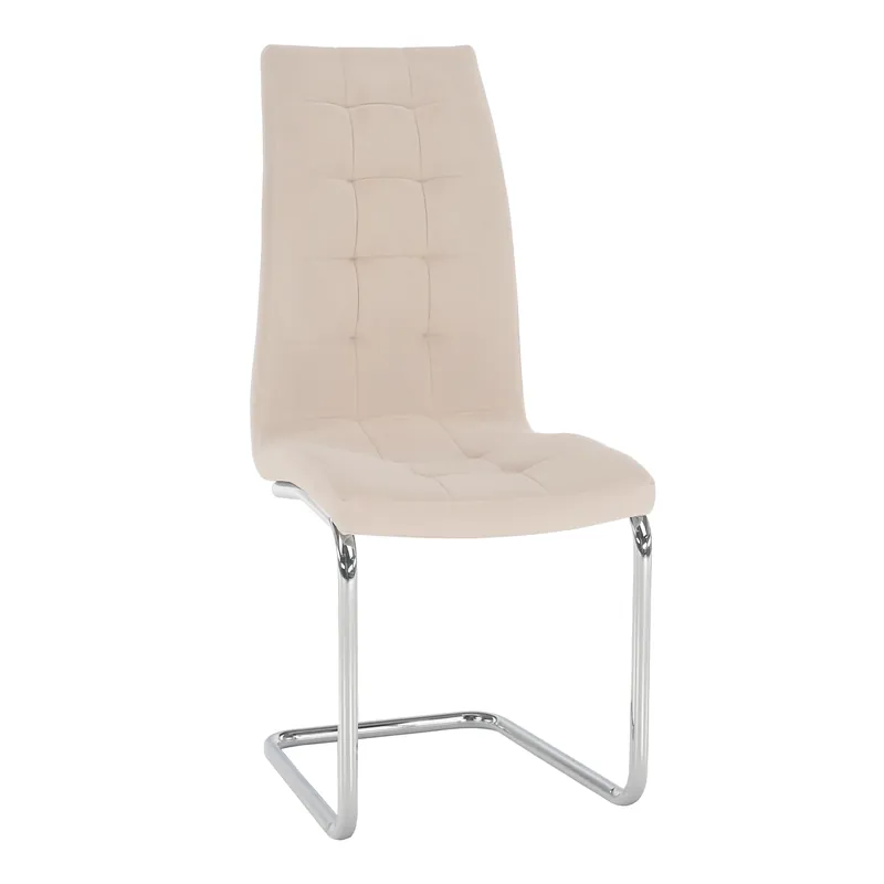 Jídelní židle, béžová Dulux Velvet látka / chrom, SALOMA NEW Kup Teď