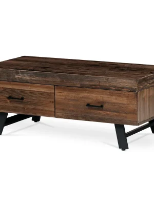 Vysoce Kvalitní Konferenční stolek 120x60x48cm, masiv, old wood, AHG-536 PINE