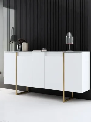 Luxe komoda na nožičkách, bílá / zlatá Expresní Doručení
