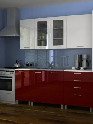 Kuchyňská linka Simeon MDR 240 bílá/bordo lesk Přímo Od Výrobce