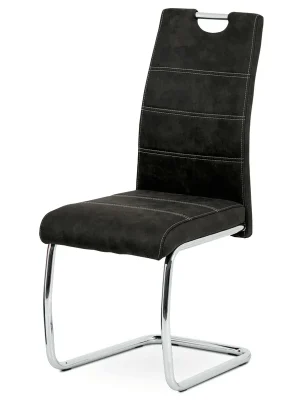 Jídelní židle, černá, látka, HC-483 BK3 Pouze Dnes