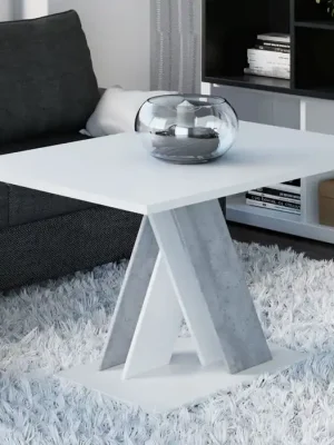 Konferenční stolek BRAGA bílá mat/beton Výprodej