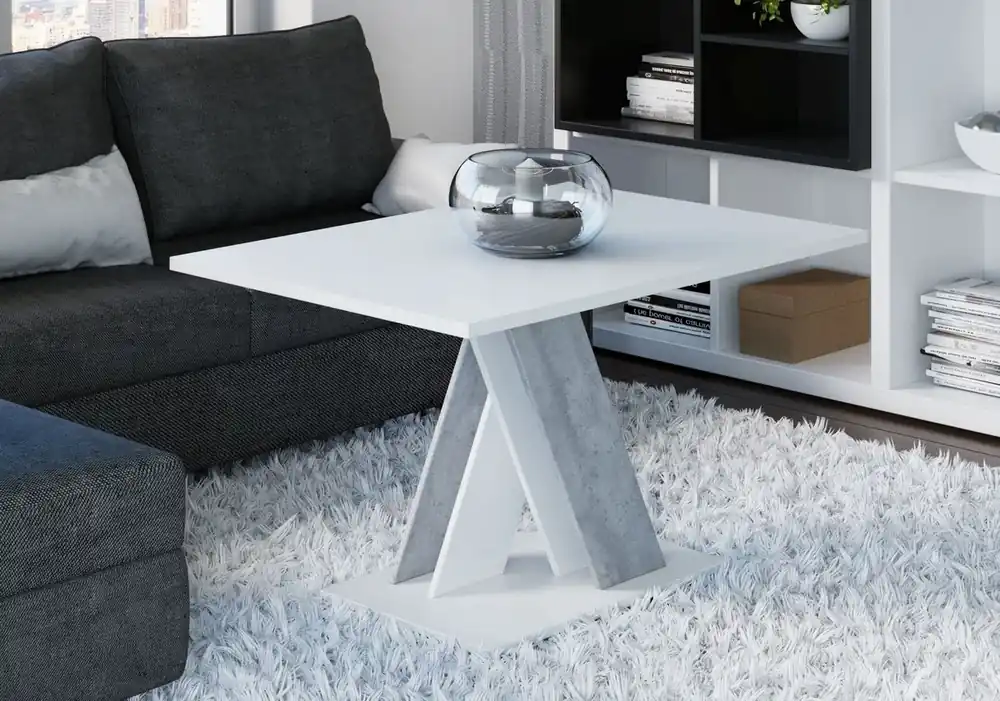 Konferenční stolek BRAGA bílá mat/beton Výprodej