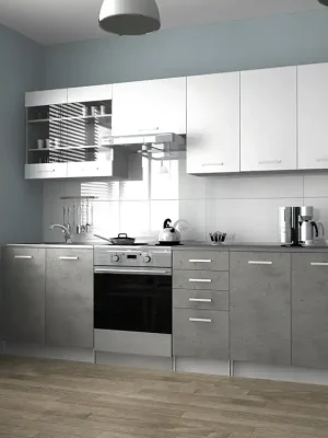 Kuchyňská Linka Pamis 260/200 bílá/beton Rychlé Dodání