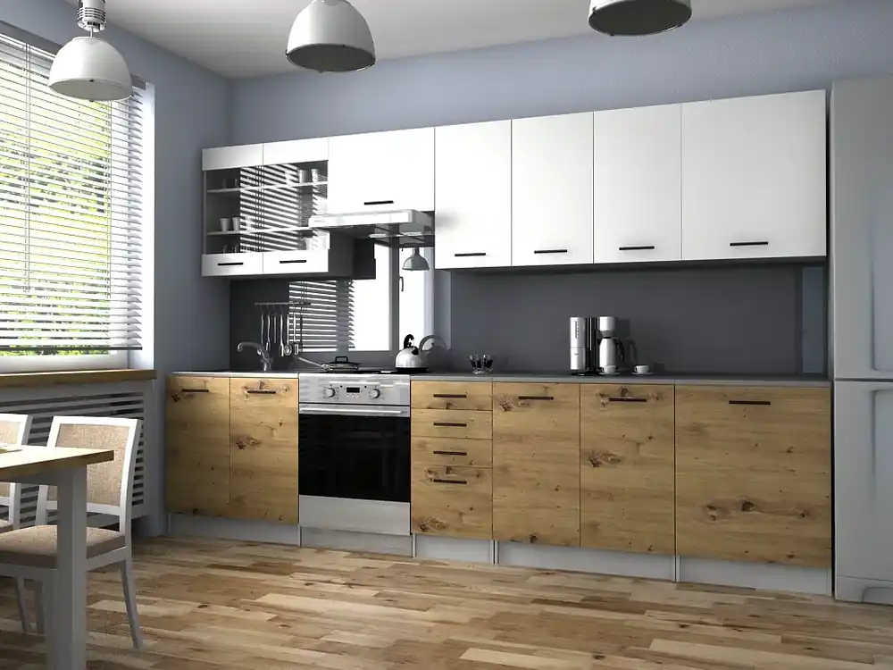 Kuchyňská Linka Pamis 320/260 bílá/dub artisan Sleva
