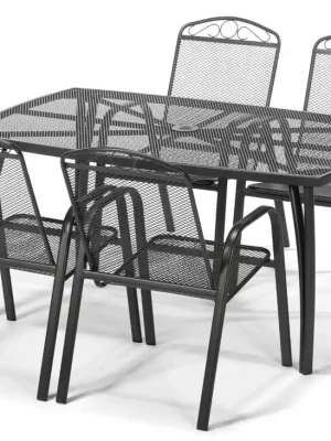 Zahradní sestava 4x BRUSEL + stůl ANTVERPY antracit Expresní Doručení