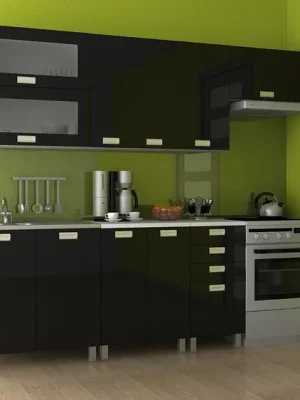 Kuchyňská linka Nadine RLG 240/180 černý lesk Aktuální