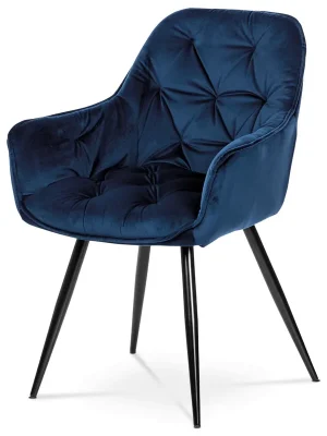 Dokud Zásoby Vydrží Jídelní židle, modrá, sametová látka, DCH-421 BLUE4
