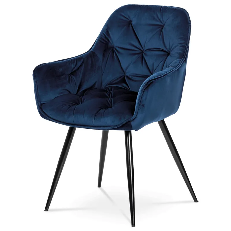 Dokud Zásoby Vydrží Jídelní židle, modrá, sametová látka, DCH-421 BLUE4
