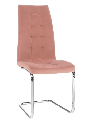 Jídelní židle, růžová Velvet látka / chrom, SALOMA NEW Zlevněný