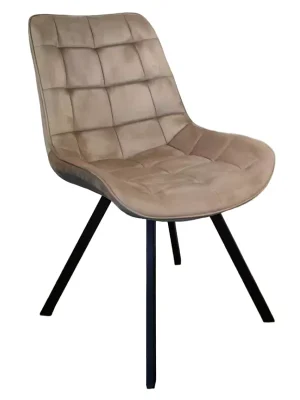 Jídelní židle, šedohnědá Taupe Velvet látka/černá, SAMIRA Víkendová Akce
