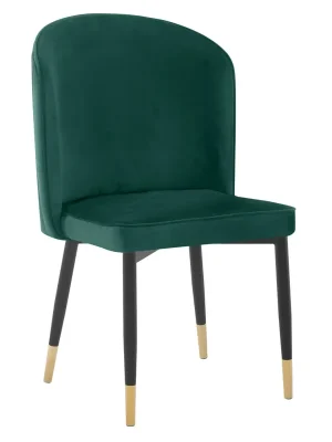 Akční Nabídka Jídelní židle, zelená Velvet látka/černá, UDAJA