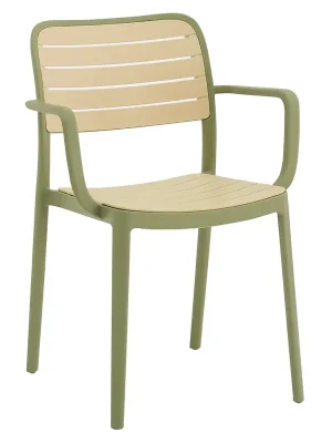Cenový Hit Stohovateľná stolička, zelená/béžová, KARDOS TYP 2