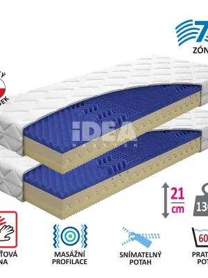 Vysoce Kvalitní Matrace s potahem IDEA ARAGON 90x200x21 - Akce 1+1 ZDARMA
