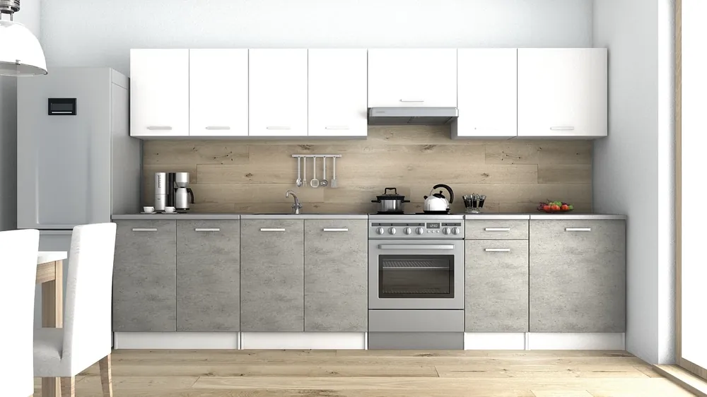 Kuchyňská linka Luigi 320/260 bílá/beton Novinka