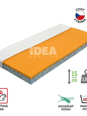 Matrace s potahem IDEA VISCO 90x200x15 M24 Ihned K Objednání