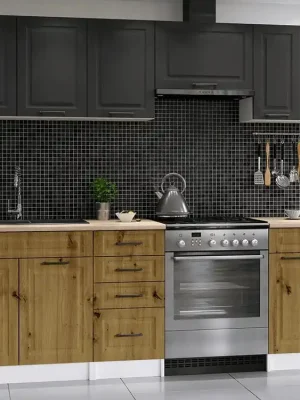 Akční Nabídka Kuchyňská linka Ilona 240/180 grafit/artisan MAT