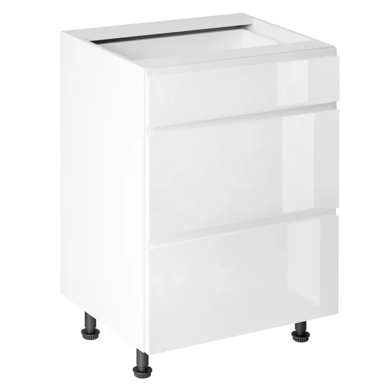 Akce Spodní skříňka, bílá/bílá extra vysoký lesk HG, AURORA D60S3