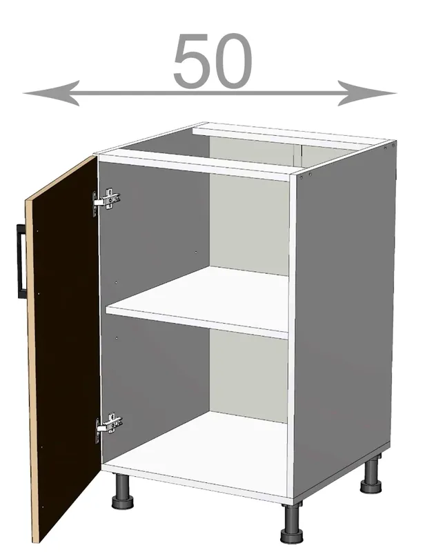 Vysoce Kvalitní Capri L5082, kuchyňská skříňka š.50, korpus grafit, dvířka dub Craft šedý