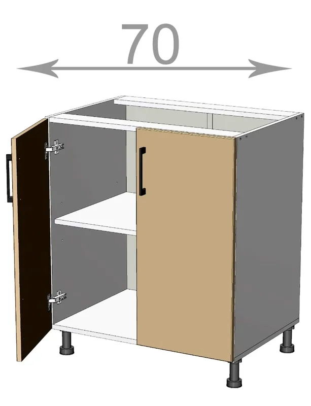 Top Prodej Capri L7082, kuchyňská skříňka š.70, korpus grafit, dvířka dub Craft šedý