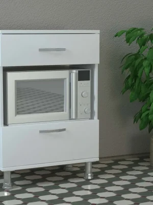 Horká Nabídka POTENGI skříňka na mikrovlnku, bílá