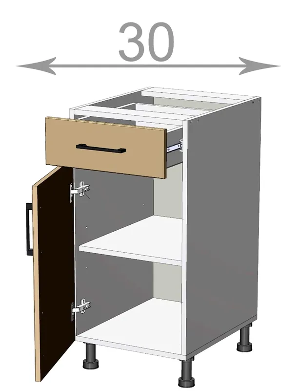 dolní skříňka se šuplíkem š.40, v.82, Kaiser LDD11S4082, bílá/antracit lesk Kup Teď