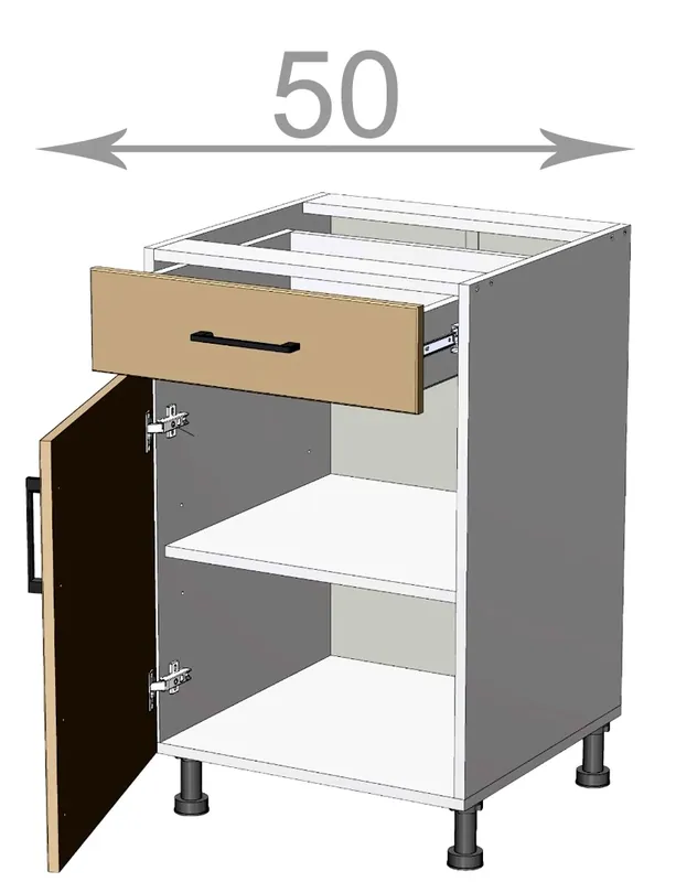 dolní skříňka se šuplíkem š.50, v.82, Modena LDD11S5082, bílá/artwood Nejprodávanější