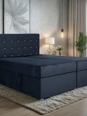 Ihned K Objednání Postel Hortenzie 180x200 černá s krystaly