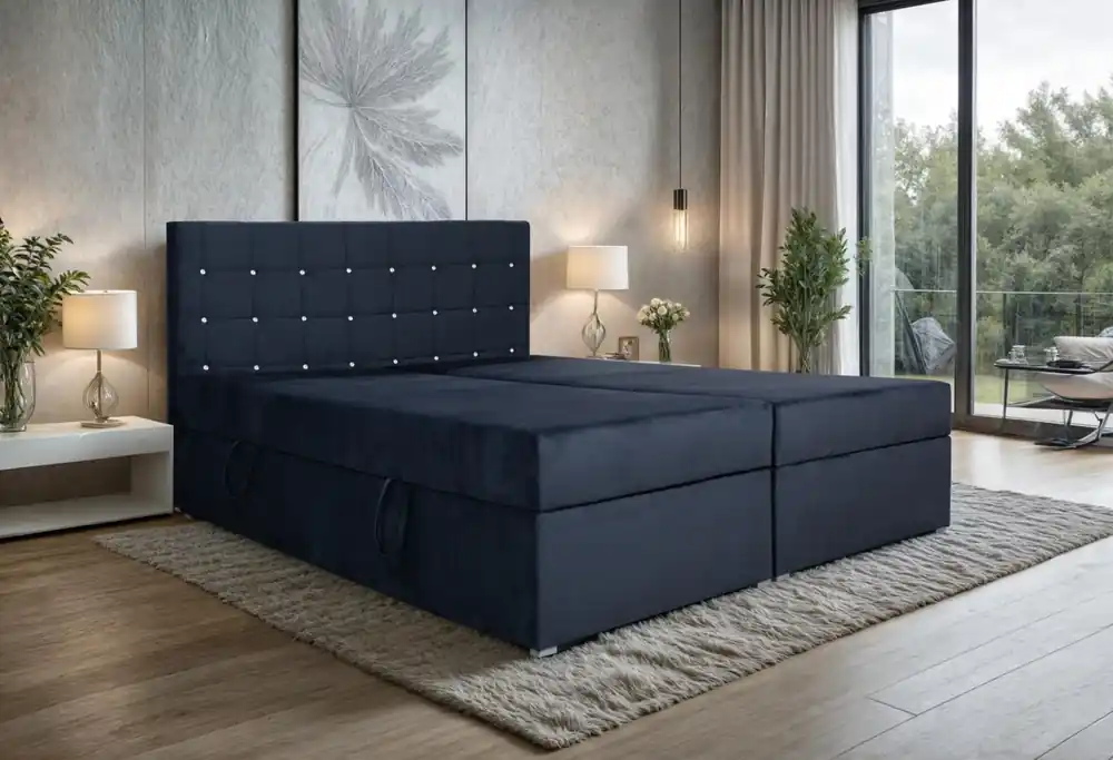 Ihned K Objednání Postel Hortenzie 180x200 černá s krystaly