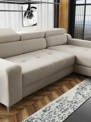 Cenově Výhodný Sedací souprava Darina Premium P bílá káva