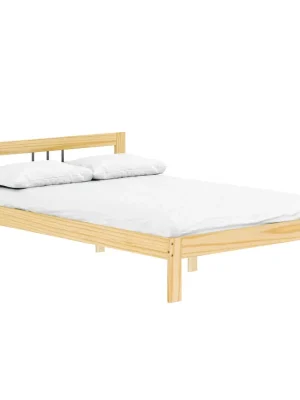 Vrácení Zdarma Postel s roštem, přírodní, borové dřevo, 140x200, JONA